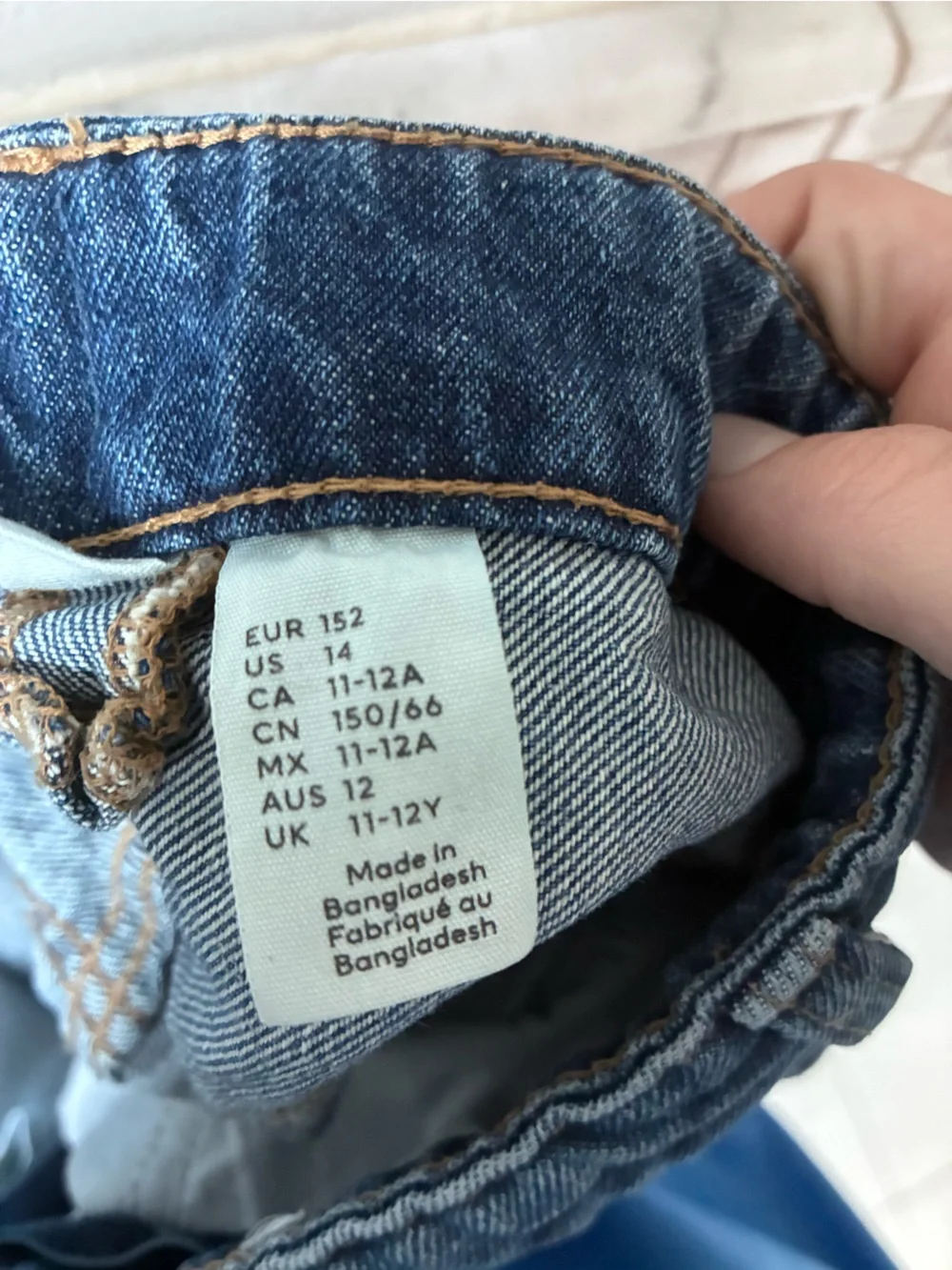 H&M Blue Jeans with Pink Floral Painting